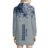 15% SALE OFF Women's Dallas Cowboys Triangle Hoodie Dress