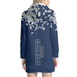 15% SALE OFF Women's Dallas Cowboys Triangle Hoodie Dress