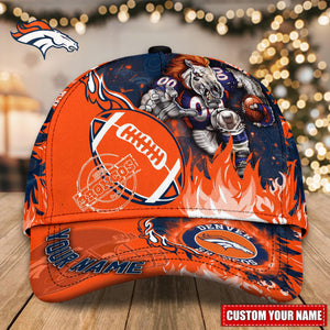 Hot Selling Denver Broncos Adjustable Hat Mascot & Flame - Custom Name