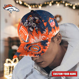 Hot Selling Denver Broncos Adjustable Hat Mascot & Flame - Custom Name
