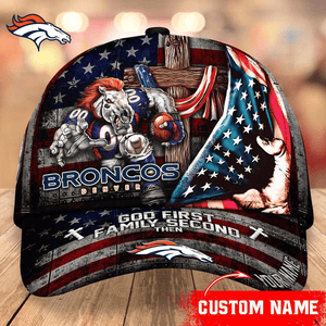 Lowest Price Denver Broncos Baseball Caps Mascot Flag Custom Name