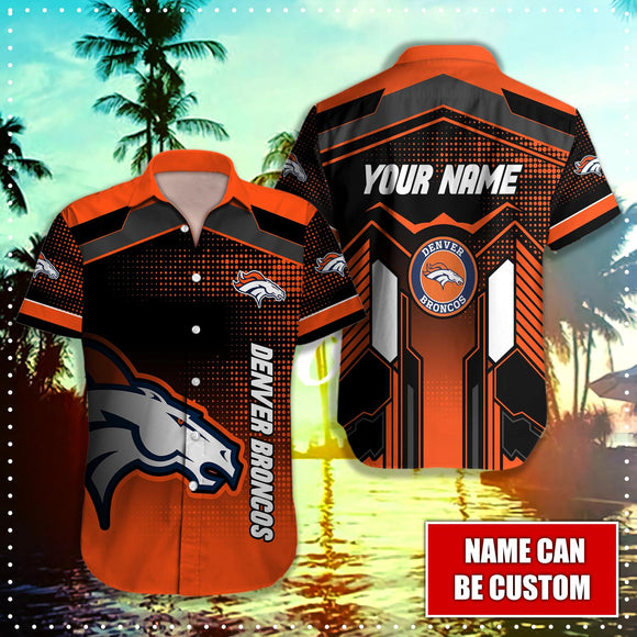 15% OFF Denver Broncos Button Up Shirt Big Logo Custom Name
