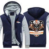 17% OFF Vintage Denver Broncos Fleece Jacket Skull For Sale