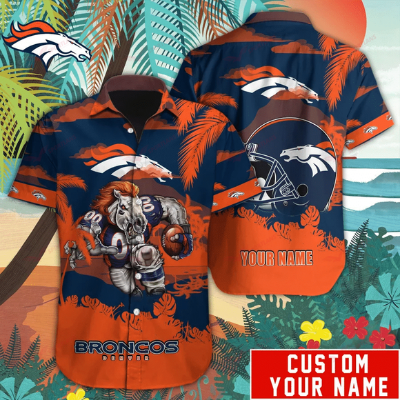 14% OFF Mascot Denver Broncos Hawaiian Shirt Custom Name For Men