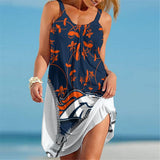 15% SALE OFF Denver Broncos Sleeveless Floral Dress For Summer