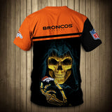 15% SALE OFF Denver Broncos T-shirt Skull On Back
