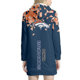 15% SALE OFF Women's Denver Broncos Triangle Hoodie Dress