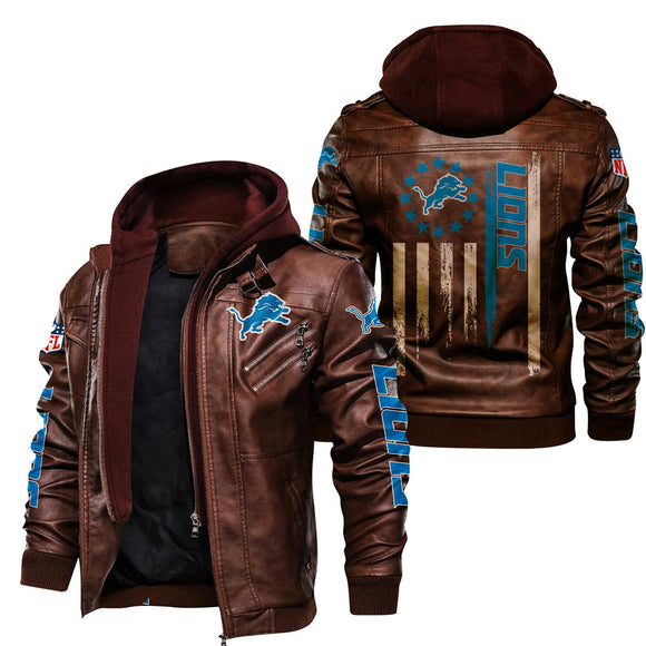 30% OFF Detroit Lions Faux Leather Jacket - Limited Time Offer