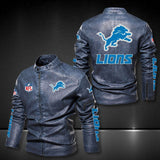 30% OFF Detroit Lions Faux Leather Varsity Jacket - Hurry! Offer ends soon