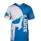 15% OFF Men's Detroit Lions T Shirt Punisher Skull