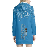 15% SALE OFF Women's Detroit Lions Triangle Hoodie Dress
