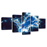 Up To 30% OFF Detroit Lions Wall Art Lightning Canvas Print