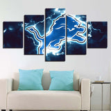 Up To 30% OFF Detroit Lions Wall Art Lightning Canvas Print