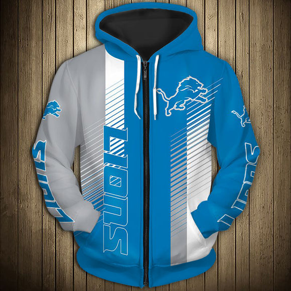 11% OFF Detroit Lions Zipper Hoodie Stripe - Limited Time Offer