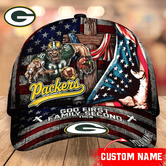 Lowest Price Green Bay Packers Baseball Caps Mascot Flag Custom Name