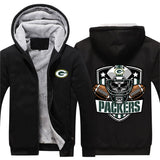 17% OFF Vintage Green Bay Packers Fleece Jacket Skull For Sale