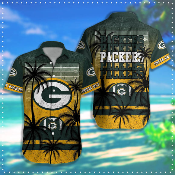 15% SALE OFF Green Bay Packers Hawaiian Shirt Coconut Tree & Ball