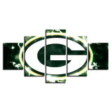 Green Bay Packers Wall Art Lightning Canvas Print