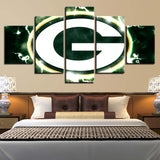 Green Bay Packers Wall Art Lightning Canvas Print