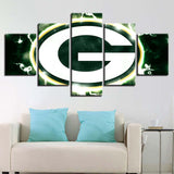 Green Bay Packers Wall Art Lightning Canvas Print