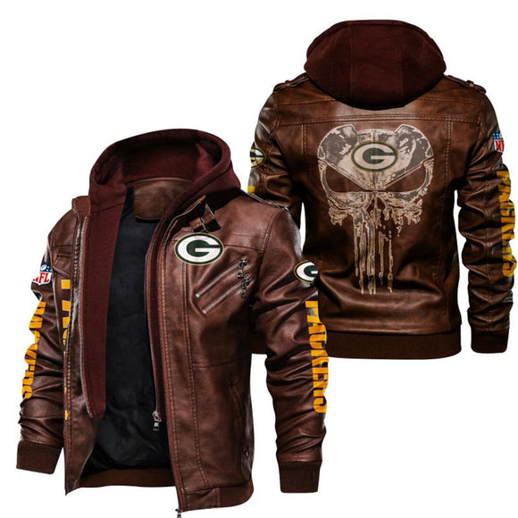30% OFF Hot Sale Green Bay Packers Winter Jackets Punisher Skull On Back