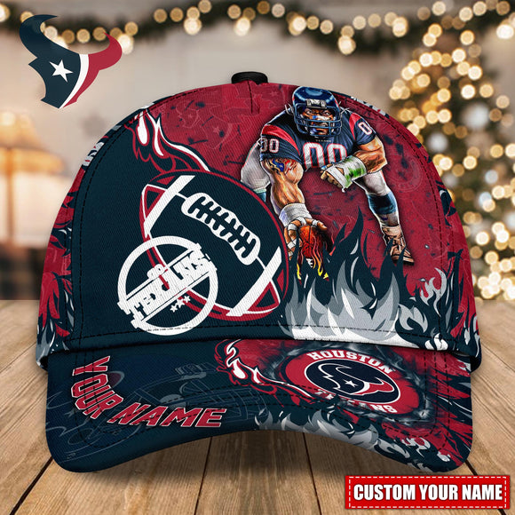 Hot Selling Houston Texans Adjustable Hat Mascot & Flame - Custom Name
