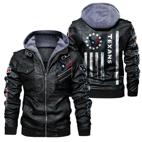 30% OFF Houston Texans Faux Leather Jacket - Limited Time Offer