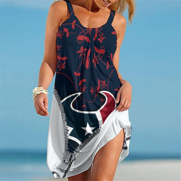 15% SALE OFF Houston Texans Sleeveless Floral Dress For Summer