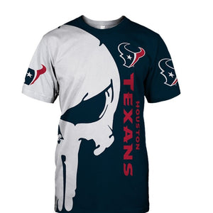 15% OFF Men's Houston Texans T Shirt Punisher Skull