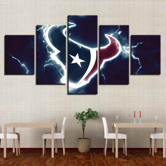 Up To 30% OFF Houston Texans Wall Art Lightning Canvas Print
