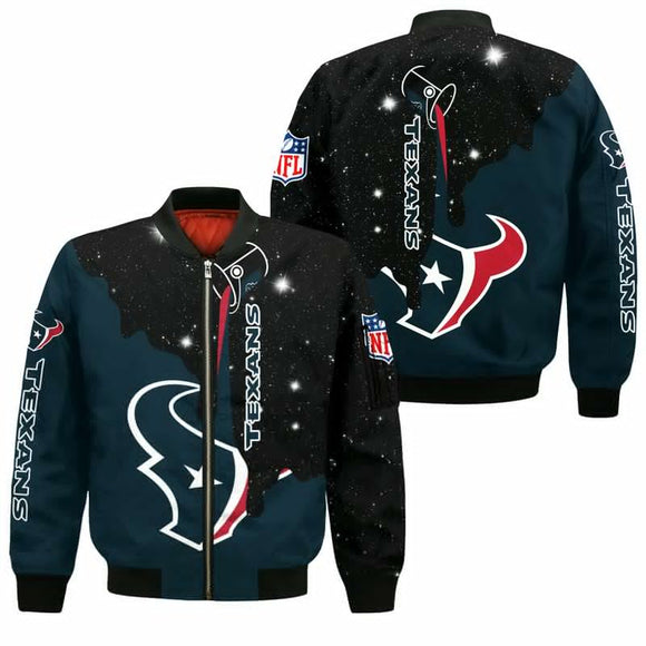 17% SALE OFF Houston Texans Zip Up Jackets Galaxy CHEAP For Men