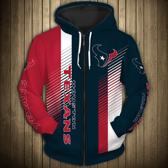 11% OFF Houston Texans Zipper Hoodie Stripe - Limited Time Offer