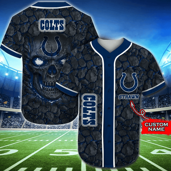 20% OFF Indianapolis Colts Baseball Jersey Skull Rock Custom Name