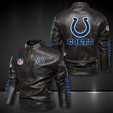 30% OFF Indianapolis Colts Faux Leather Varsity Jacket - Hurry! Offer ends soon