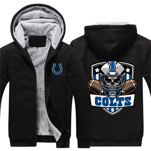 17% OFF Vintage Indianapolis Colts Fleece Jacket Skull For Sale