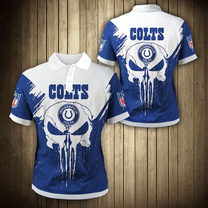 20% OFF Indianapolis Colts Polo Shirt Mens Punisher Skull