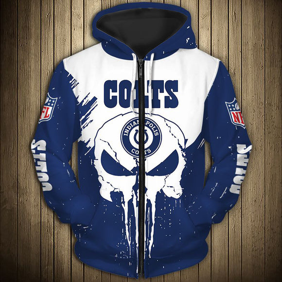20% OFF Men’s Black Indianapolis Colts Hoodies Punisher Skull On Sale