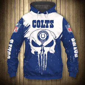 20% OFF Men’s Black Indianapolis Colts Hoodies Punisher Skull On Sale