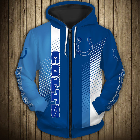11% OFF Indianapolis Colts Zipper Hoodie Stripe - Limited Time Offer