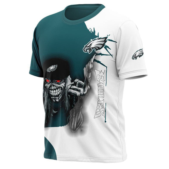 Iron Maiden White & Green Philadelphia Eagles T shirts Footballfan365