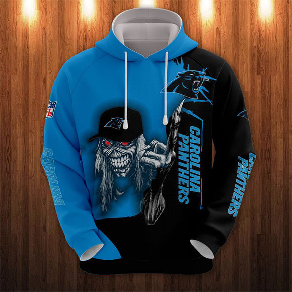 10% OFF Iron Maiden Carolina Panthers Zip Up Hoodie - Limited Time Sale
