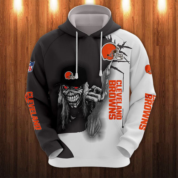 10% OFF Iron Maiden Cleveland Browns Zip Up Hoodie - Limited Time Sale