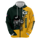 20% OFF Iron Maiden Green Bay Packers Zip Up Hoodie - Limited Time Sale