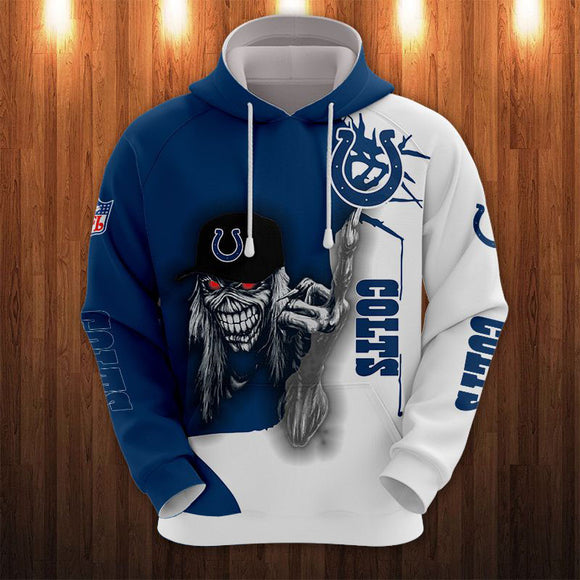 20% OFF Iron Maiden Indianapolis Colts Zip Up Hoodie - Limited Time Sale