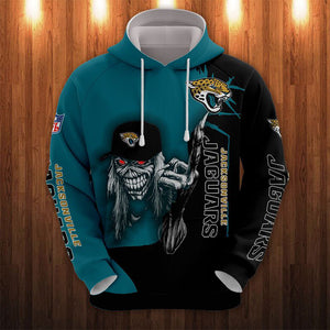20% OFF Iron Maiden Jacksonville Jaguars Zip Up Hoodie - Limited Time Sale