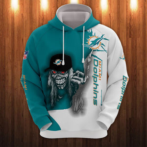 20% OFF Iron Maiden Miami Dolphins Zip Up Hoodie - Limited Time Sale