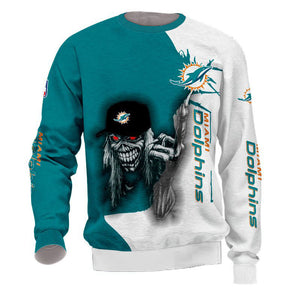 20% OFF Miami Dolphins Crewneck Sweatshirt Iron Maiden Fuck