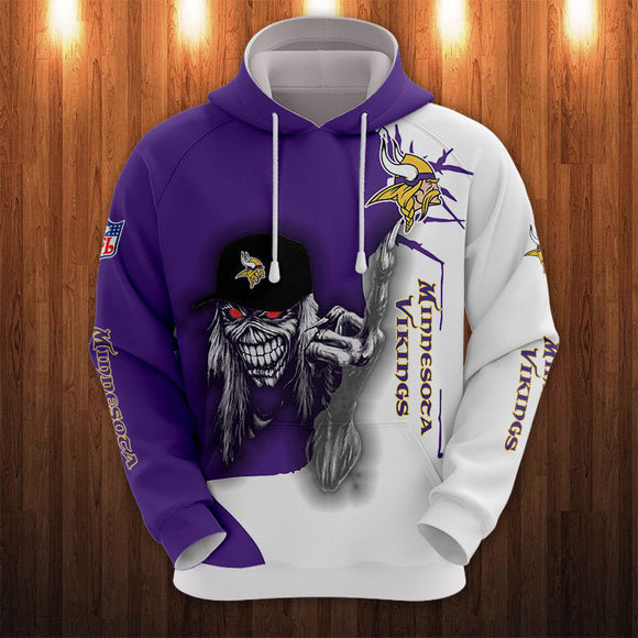 20% OFF Iron Maiden Minnesota Vikings Zip Up Hoodie - Limited Time Sale