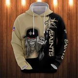 20% OFF Iron Maiden New Orleans Saints Zip Up Hoodie - Limited Time Sale