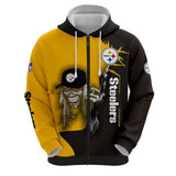 20% OFF Iron Maiden Pittsburgh Steelers Zip Up Hoodie - Limited Time Sale